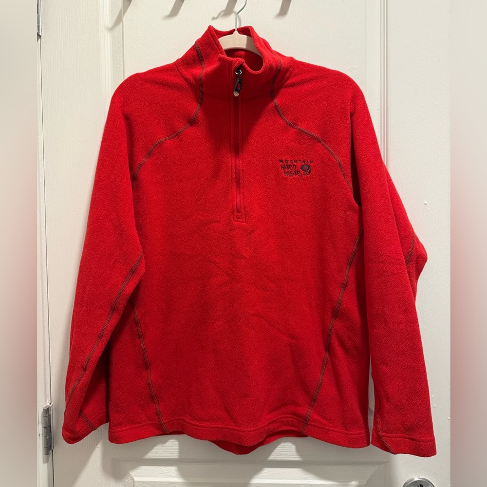 Mountain Hardwear Men’s Red Quarter Zip Fleece Jacket